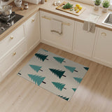 Teal Evergreen Tree Pattern Area Rug