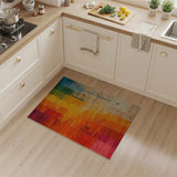 Vibrant Multi-Color Distressed Stripe Area Rug