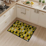 Playful Cartoon Cats on Sunny Yellow Rug