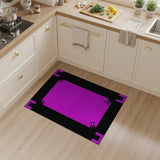 Vibrant Purple Pixel Art Geometric Area Rug