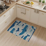 Whimsical Blue Whale Ocean Rug