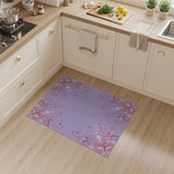 Purple Pink Floral Swirl Vintage Rug