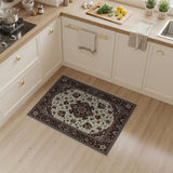 Ivory Traditional Persian Floral Medallion Rug