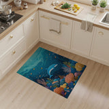 Vibrant Dolphin Coral Reef Ocean Rug