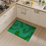 Green Vibrant Green Organic Shapes Area Rug