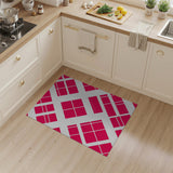Vibrant Pink Geometric Diamond Area Rug