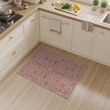 Pink Circuit Board Geometric Area Rug