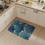 Teal Coral Sea Fan Area Rug