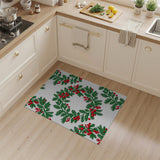 Holly Berry Wreath Pattern Area Rug