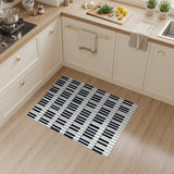 Piano Keys Black White Area Rug