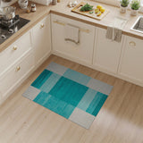 Teal Block Geometric Area Rug