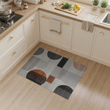 Modern Geometric Abstract Area Rug in Grey Rust