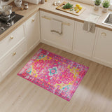 Pink Floral Vintage Vibrant Pink Floral Vintage Area Rug