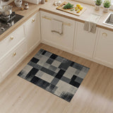 Black and White Black White Distressed Patchwork Area Rug