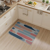 Abstract Geometric Oval Area Rug in Blues Coral