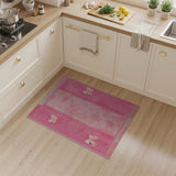 Fluffy Pink Patchwork Shag Rug with Satin Bows