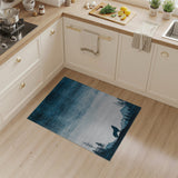 Howling Wolf Silhouette Mountain Area Rug