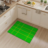 Vibrant Green Yellow Grid Panel Area Rug