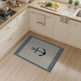 Blue and Teal Navy Anchor Coastal Beach Area Rug