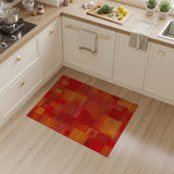 Vibrant Red-Orange Geometric Area Rug