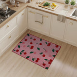 Pink Whimsical Cherry Print Pink Area Rug