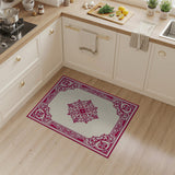Ornate Red Floral Medallion Red Area Rug