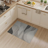 Abstract Area Black and White Abstract Black White Wave Area Rug