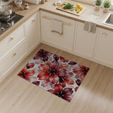 Red Watercolor Peony Area Rug
