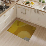 Vibrant Yellow Abstract Organic Shapes Rug