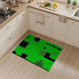 Vibrant Green Pixel Grid Area Rug