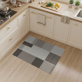 Grey Textured Geometric Block Area Rug