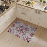 Blush Pink Floral Mandala Area Rug
