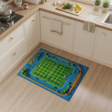 Vibrant Stadium Track Soccer Field Area Rug