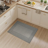 Border Grey Geometric Border Area Rug