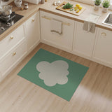Whimsical White Cloud Green Area Rug