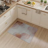 ODIKA Washable Abstract Geometric Rug - Modern Blush Pink & Rose Gold Low Pile Non-Slip Area Rug