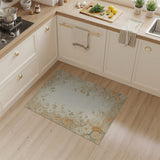 Vintage Peony Floral Frame Area Rug