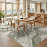 Sage Green Marble Flow Area Rug