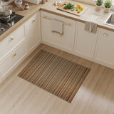 Brown Tan Horizontal Stripe Woven Rug