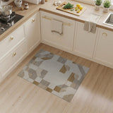 Beige and Neutral Modern Beige Geometric Area Rug
