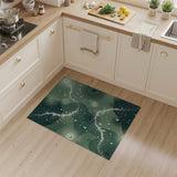 Green Abstract Lightning Dots Area Rug