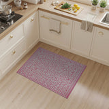 Pink Geometric Abstract Leaf Area Rug