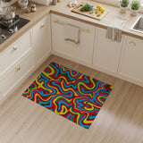 Vibrant Multi-color and Patterns Vibrant Multi-Color Wavy Abstract Area Rug