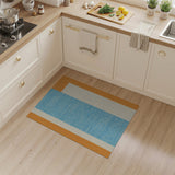 Orange Border Blue Vertical Stripe Area Rug