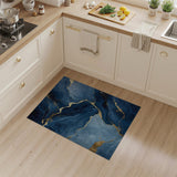 Navy Blue Gold Veined Abstract Area Rug