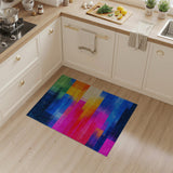 Vibrant Multi-Color Geometric Area Rug with Starry Dots