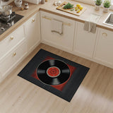 Red Retro Vinyl Record Area Rug
