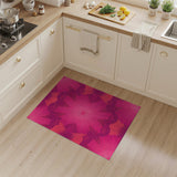 Vivid Pink Radiant Fan Geometric Area Rug