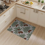 Striped Pine Cone Branch Rustic Area Rug