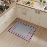 Pink Tennis Court Geometric Area Rug